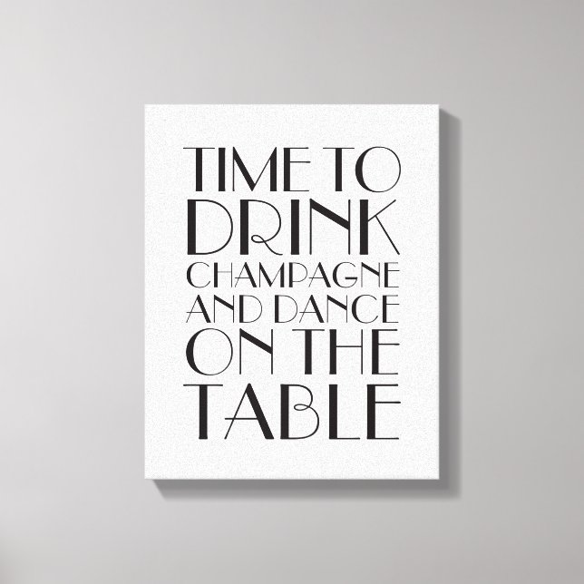 Hora de beber Canvas de champanhe da década de 192 (Frente)