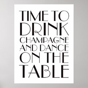 Hora de beber Poster de champanhe na década de 19