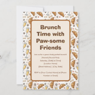 Hora de Brunch com Convite para Amigos de Paw-some