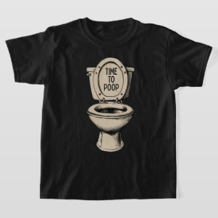 Hora de Cagar Camiseta de Banheiro Engraçada