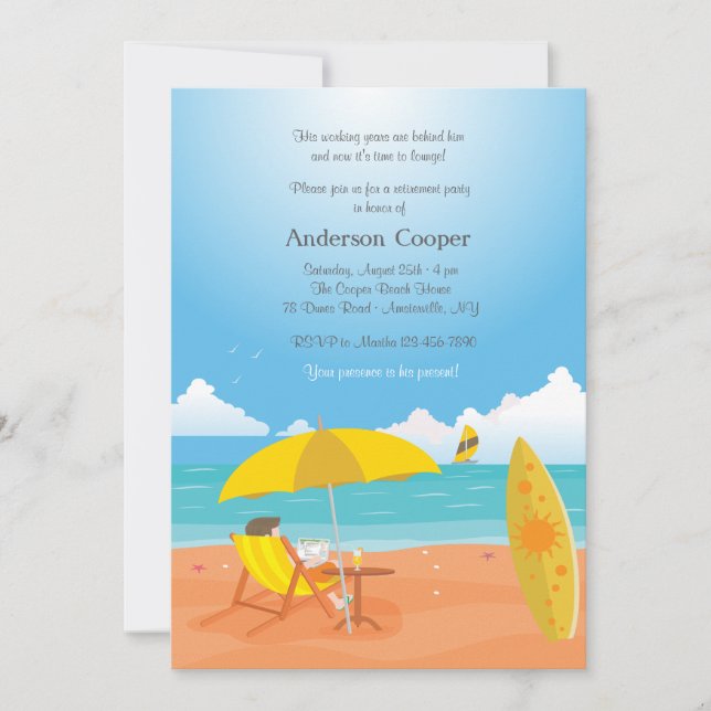 Hora de relaxar o convite de festas da (Frente)