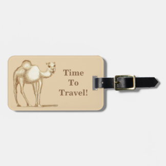 Hora De Viagem! Etiqueta de bagagem do camelo