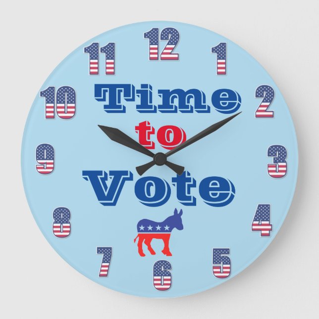 Hora de Votar Relógio de Parede (Frente)