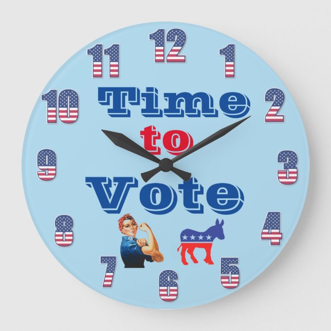 Hora de Votar Relógio de Parede (Frente)