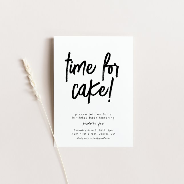 Hora Do Bolo, Modelo De Convite De Aniversário (Criador carregado)