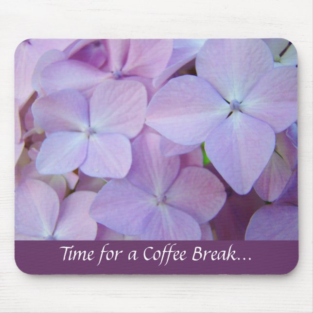 Hora do Café... mousepad Hortênsias (Frente)