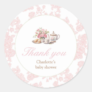 Hora do Chá Adesivo Floral Toile Rosa