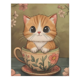 Hora do Chá com um Pequeno Gatinho