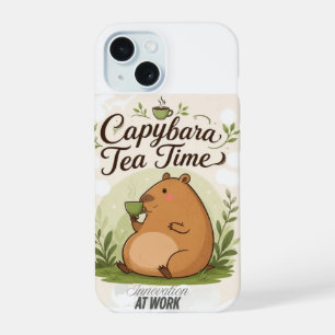 Hora do Chá do Capivara Capivara Fofa Bebendo Ch