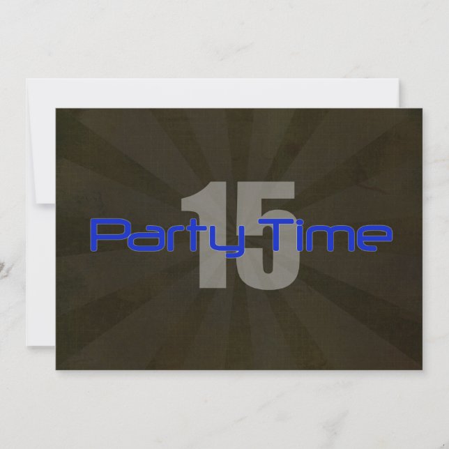 Hora do Festa, Cinza 15, Convite de Aniversário (Frente)