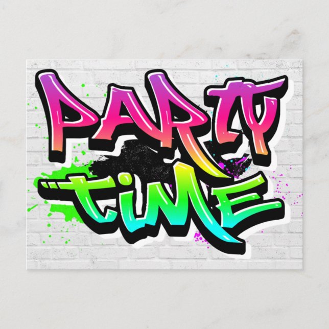 Hora do Partido | Convite para Grafite moderno (Frente)