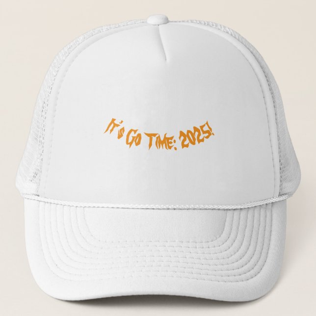 Hora do Passado 2025! Na moda Branco Negrito Boné  (Frente)