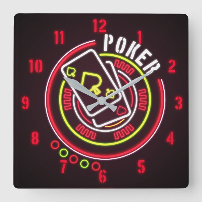 Hora Do Relógio De Parede Do Poker (Frente)