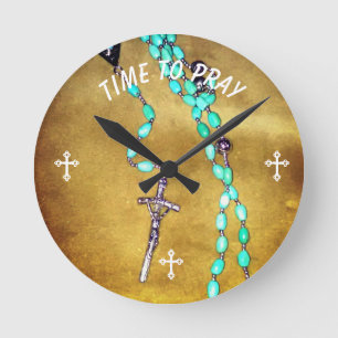 Hora do relógio Rosário rezar