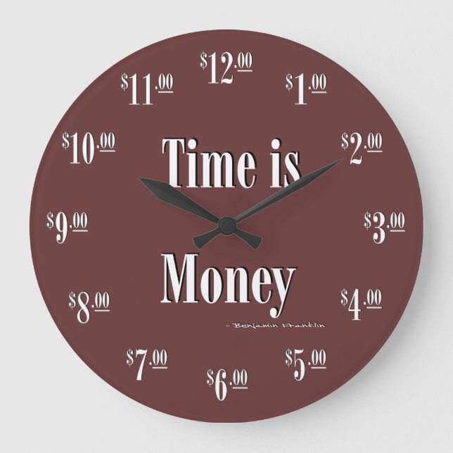 Hora é Relógio de Dinheiro - Texto Branco (Frente)