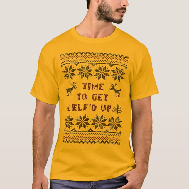 Hora engraçada de obter Elf'd acima da camisa feia (Frente)