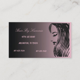 Horário Cabelo de rosa claro, unha, Cartão de visita de ma