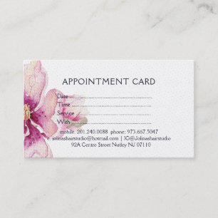 Horário Cartão de Compromisso Aquarela Magnólia Rosa