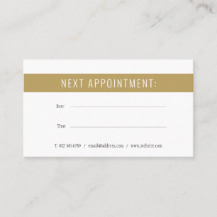 Horário Cartão de Compromisso Branco Dourado Minimalista E