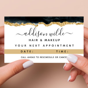 Horário Cartão De Compromisso De Cores De Água Preta E D