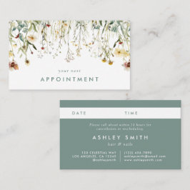 Horário Cartão de Compromisso de Flores Prensadas