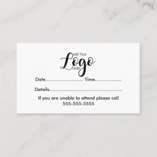 Horário Cartão de Compromisso de Logotipo Personalizado c