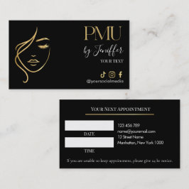 Horário Cartão de Compromisso de PMU Preto e Dourado de Lu