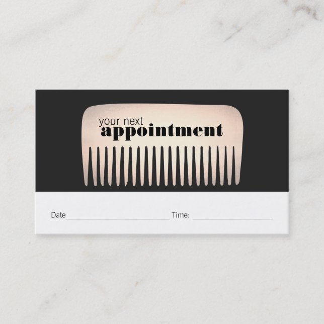 Horário Cartão de Compromisso de Salão de Cabelo Comb Dour (Frente)
