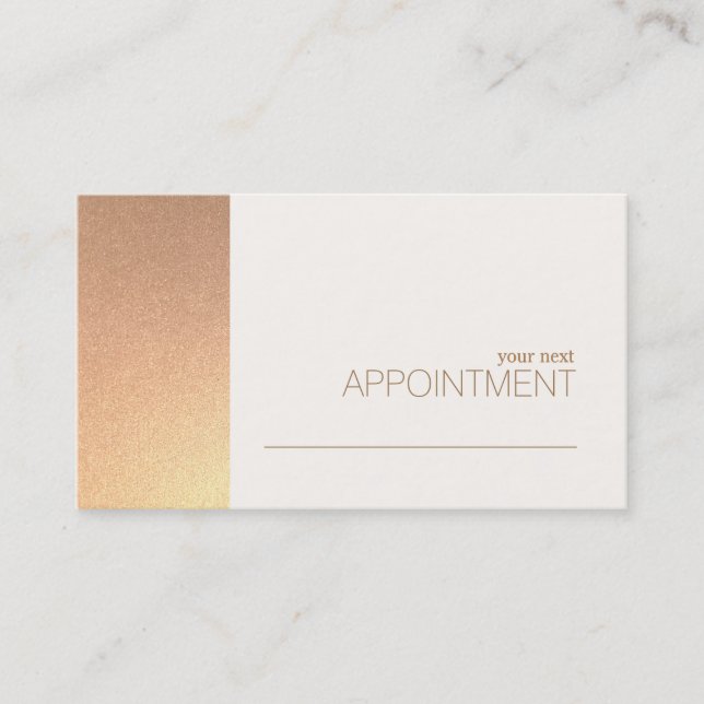 Horário Cartão de Compromisso FAUX Rosa Gold Foil Salon &  (Frente)
