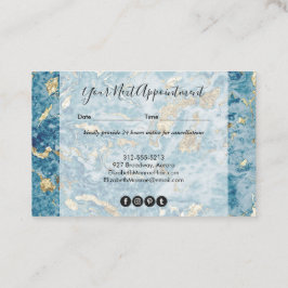 Horário Cartão de Compromisso Marble Dourado e Azul