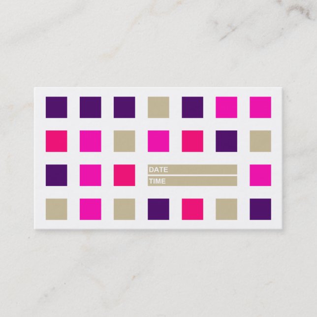 Horário cartão de compromisso mod quadrares (pinks) (Frente)