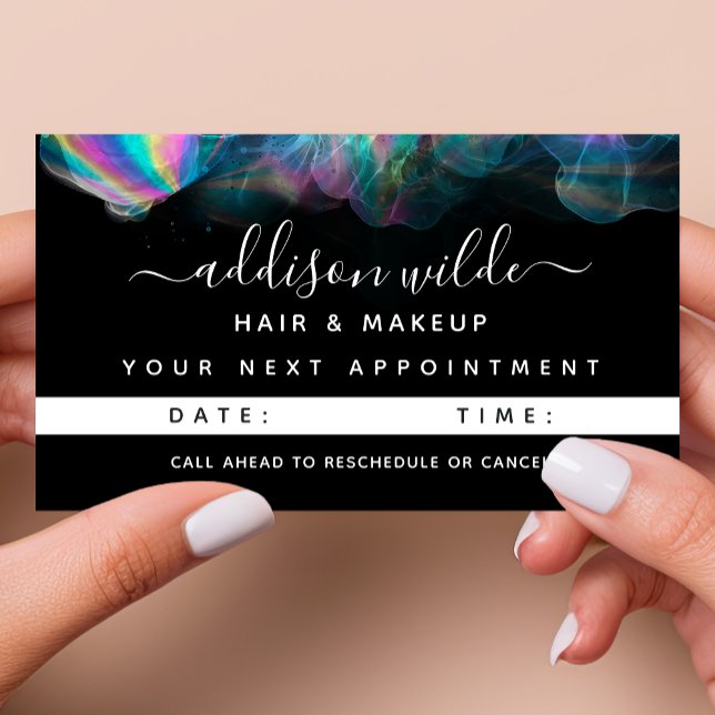 Horário Cartão de Compromisso Moderno de Tinta Álcool Holo (Criador carregado)