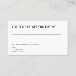 Horário Cartão de compromisso simples clássico, com o seu 