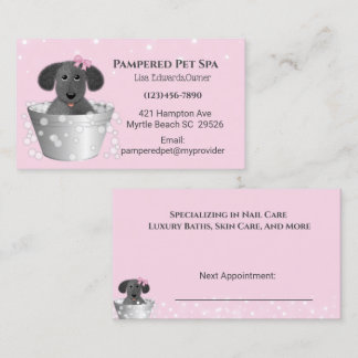 Horário Cartão de Compromisso Spa Cachorro Cachorro Rosa