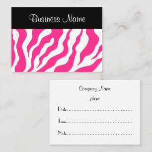 Horário Cartão de Compromisso Zebra Rosa Quente
