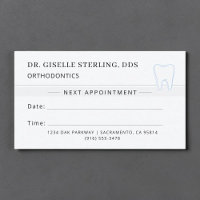 Cartão de Consulta de Ortodontia Dentista
