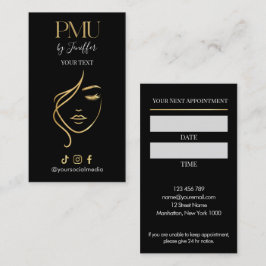 Horário Cartão de Consulta de PMU Preto e Dourado de Luxo