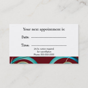 Horário Cartão de Consulta Médica Abstrato Burgundy