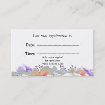 Cartão de Consulta Médica Floral Minimalista
