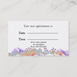 Horário Cartão de Consulta Médica Floral Minimalista