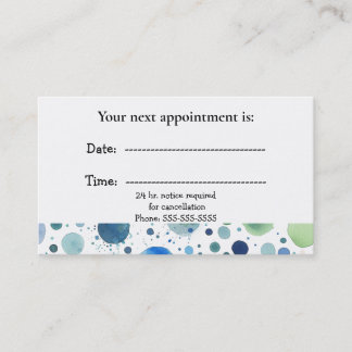 Horário Cartão de Consulta Médica Pontos de Aquarela