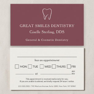 Horário Cartão de Consulta Odontológica Bordeaux Dentista