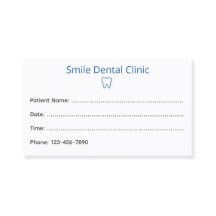 Cartão de Consulta Odontológica Simples com Ícone 