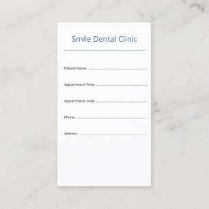 Horário Cartão de Consulta Odontológica Vertical Design Li