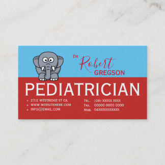 Horário Cartão de Consulta Pediátrica de Elefante Fofo
