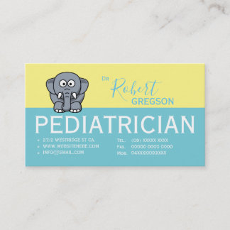 Horário Cartão de Consulta Pediátrica de Elefante Fofo
