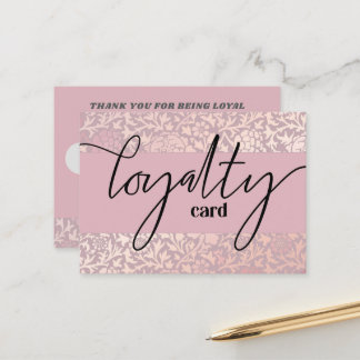 Horário Cartão de Lealdade Moderno Blush Blush rosa