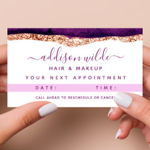 Horário Cartão De Nomeação De Cores De Água Púrpura E