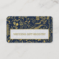 Cartão de Registro de Gift Dourado Oriental Boho