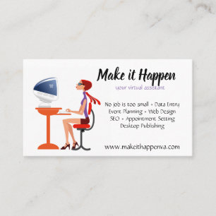 Horário Cartão de visita assistente virtual do vetor retr